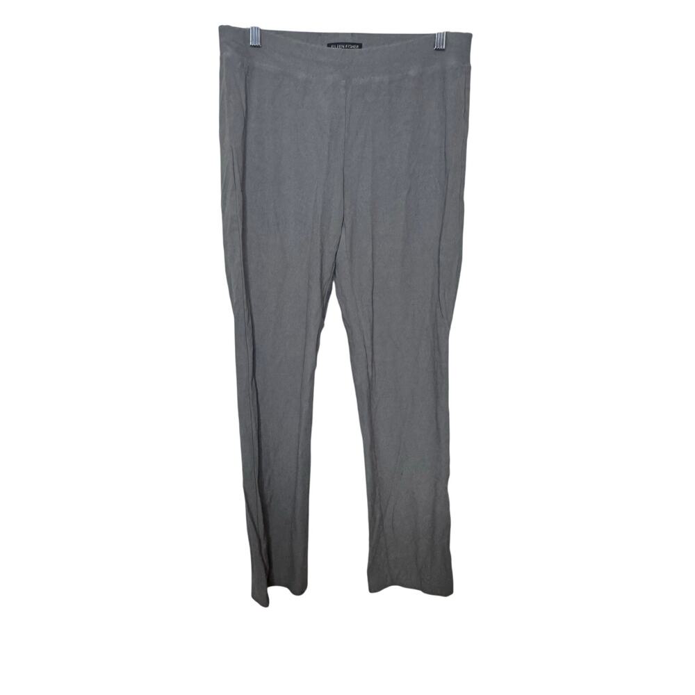 Eileen Fisher‎ Pants Women’s XS Gray Pull-On Stretch Slim Leg Knit USA Viscose